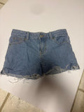 Striped Denim Cutoff Shorts