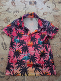 Boy's Golf Shirt with Flamingo and Palm Tree Print