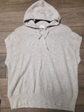 Gray Short Sleeve Hooded Top