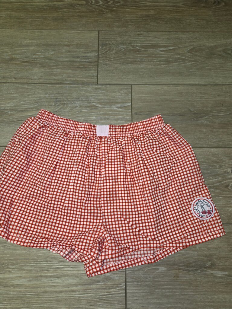 Red Gingham Checkered Shorts