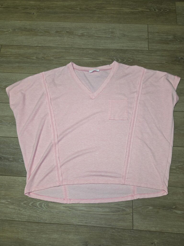 Pink V-Neck Top
