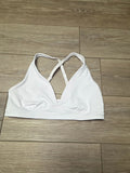 White Sports Bra with Crossback Design