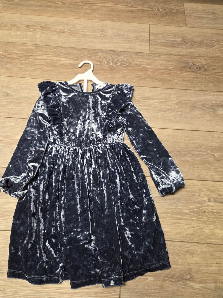 Velvet Dress with Ruffles
