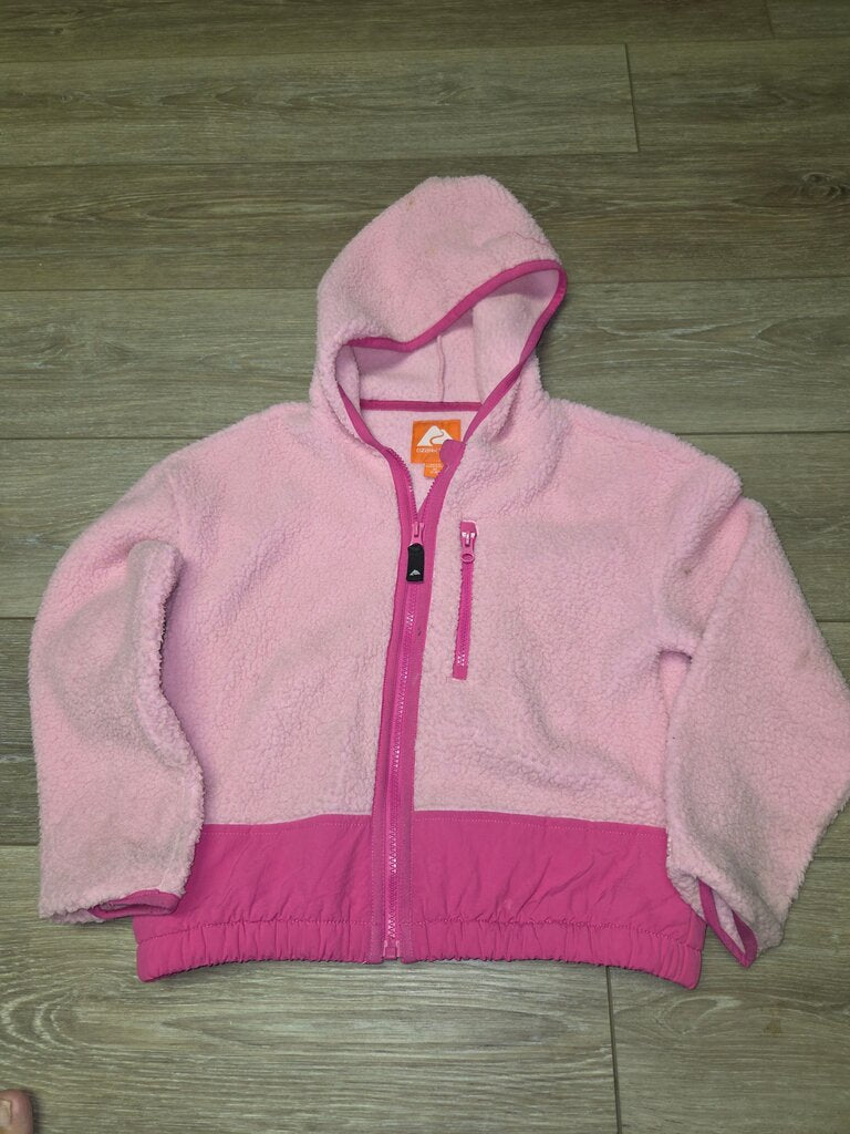 Girls' Pink Fleece Hooded Jacket