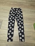 Girls Black Floral Print Leggings