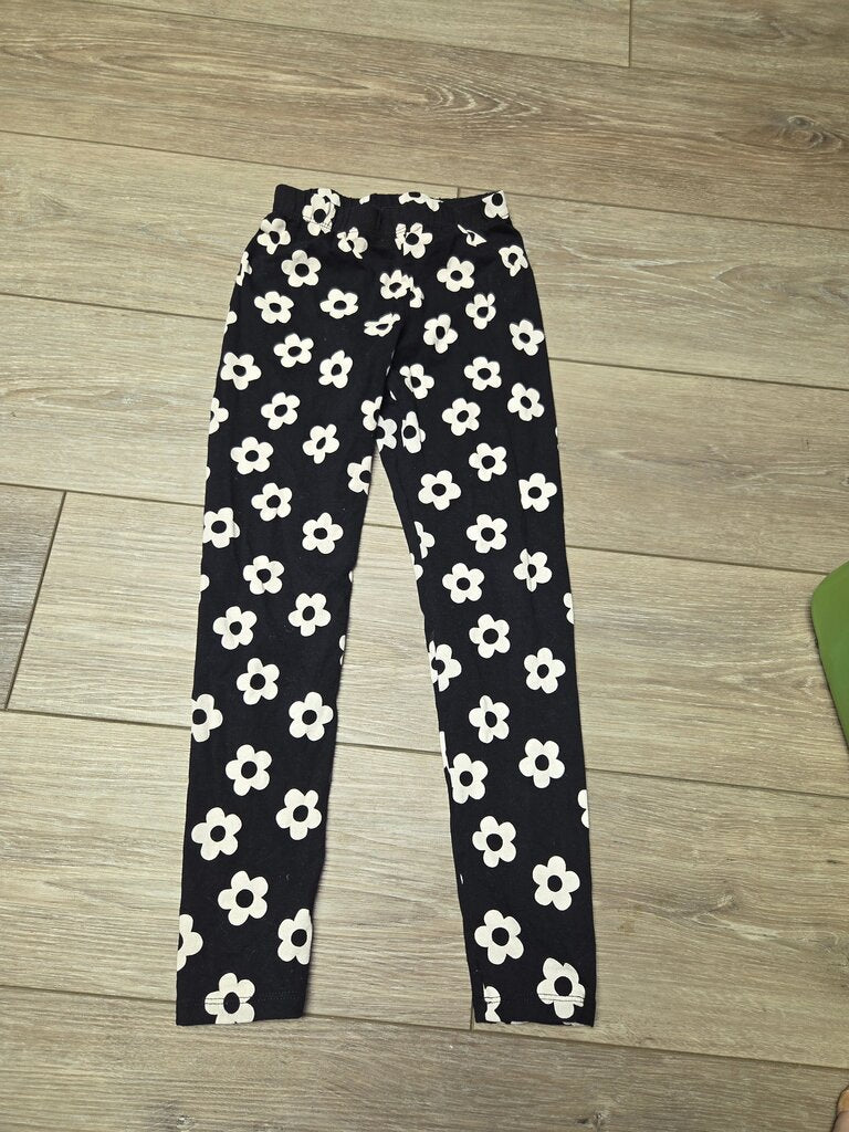 Girls Black Floral Print Leggings