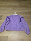 Purple Ruffled Sleeve Sweatshirt