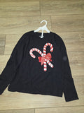 Girls Christmas Candy Cane Long Sleeve Shirt