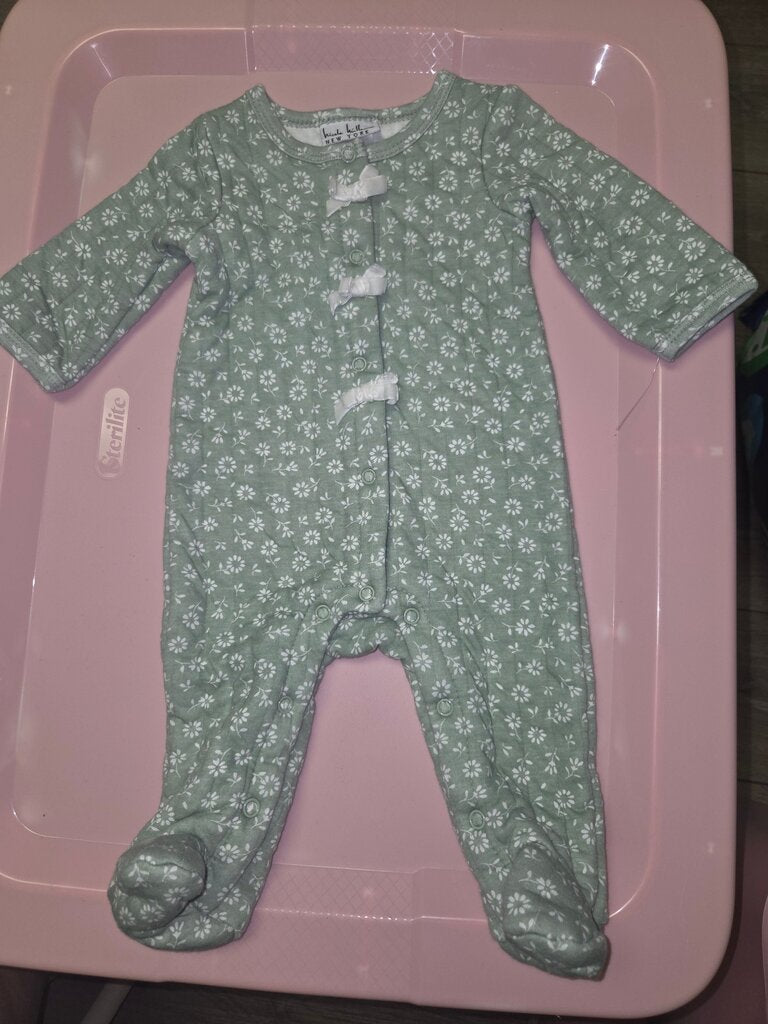 Mint Green Floral Infant Onesie