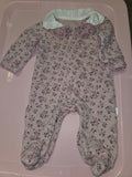 Floral Print Baby Romper with Lace Collar