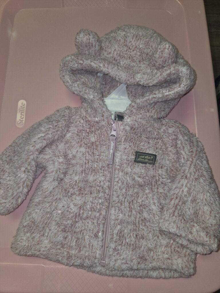Pink Plush Hooded Jacket for Infants