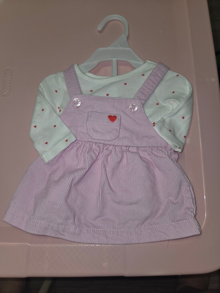 Toddler Girls Pink Dress with Hearts