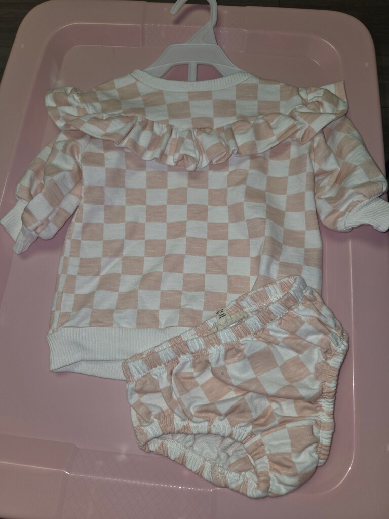 Checkered Ruffled Baby Outfit
