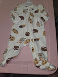 Cream Cookie Pattern Footed Pajamas