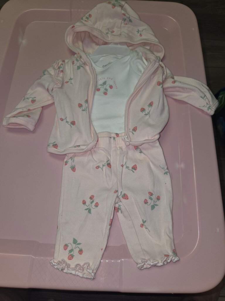 Baby Girls' Strawberry Print 3pc set