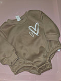 Brown Heart Print Baby Bodysuit