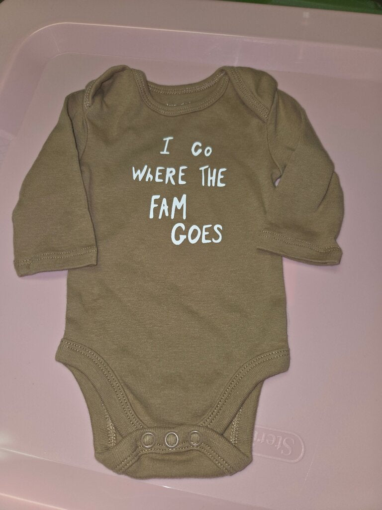 I Go Where The Fam Goes Long Sleeve Bodysuit