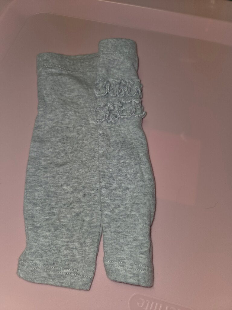 Gray Girls Leggings with Ruffle Back
