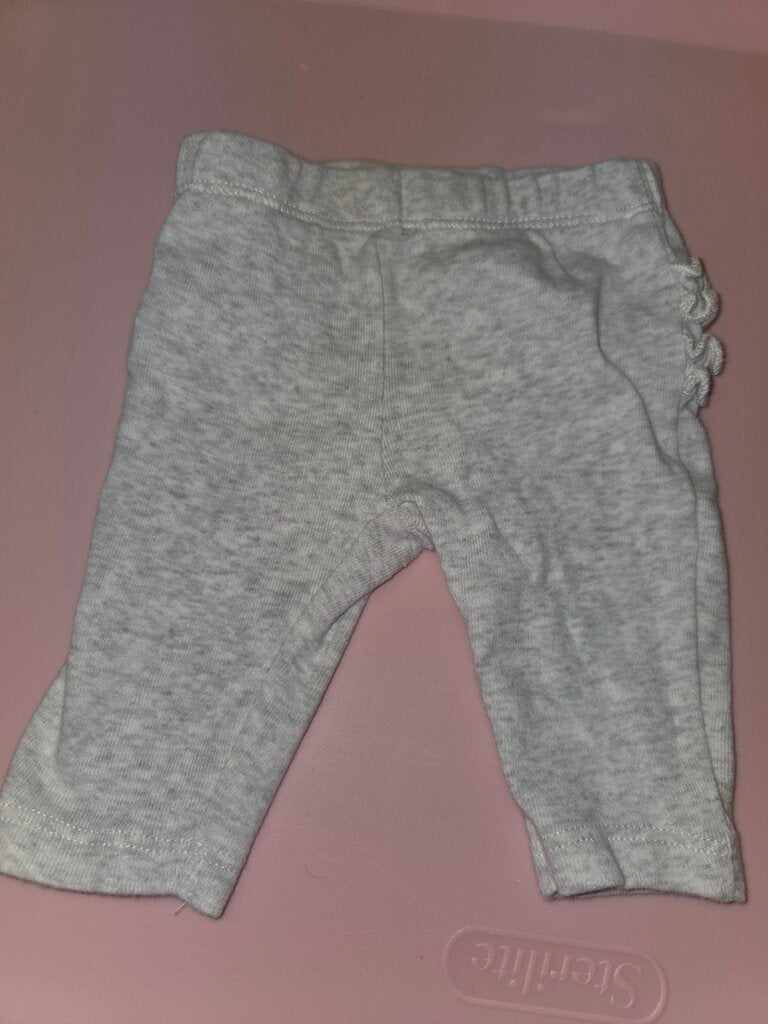 Light Gray Baby Pants with Ruffle Back