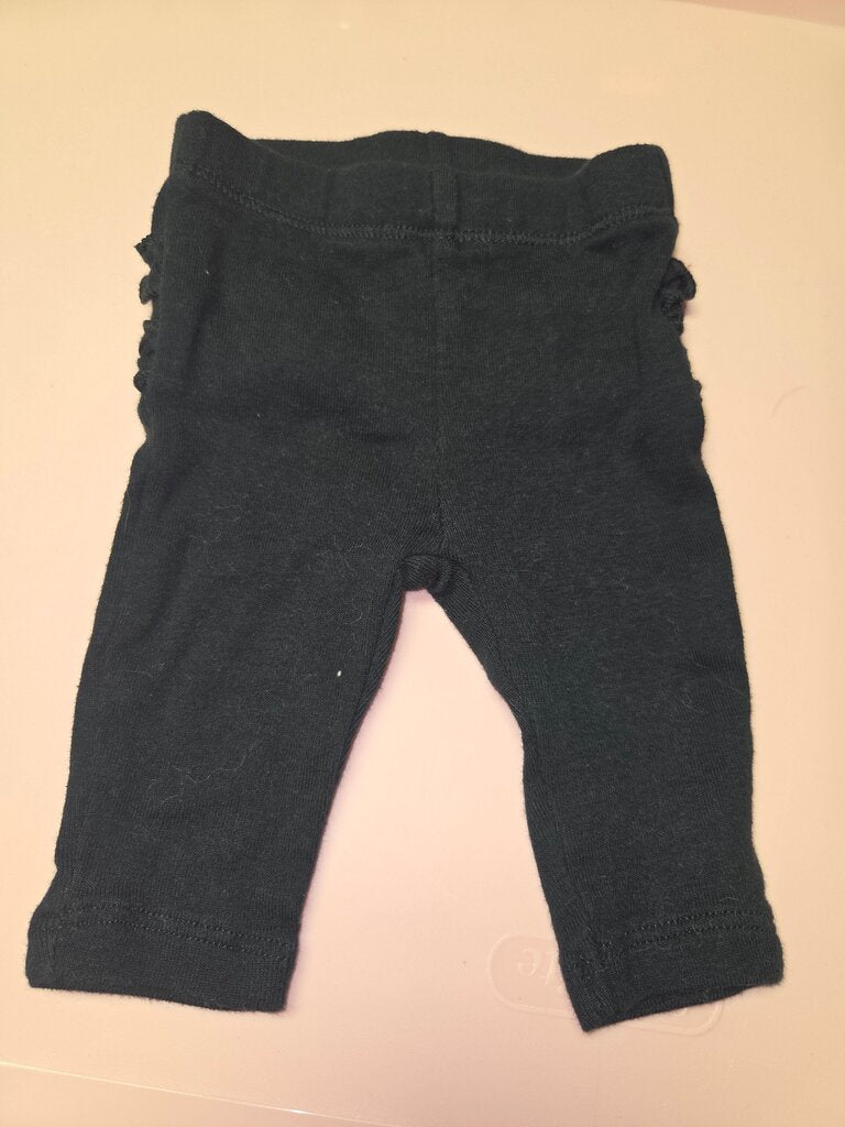 Black Toddler Leggings with Ruffle Back