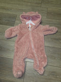 Cute Pink Bear Hoodie Jumpsuit for Infants