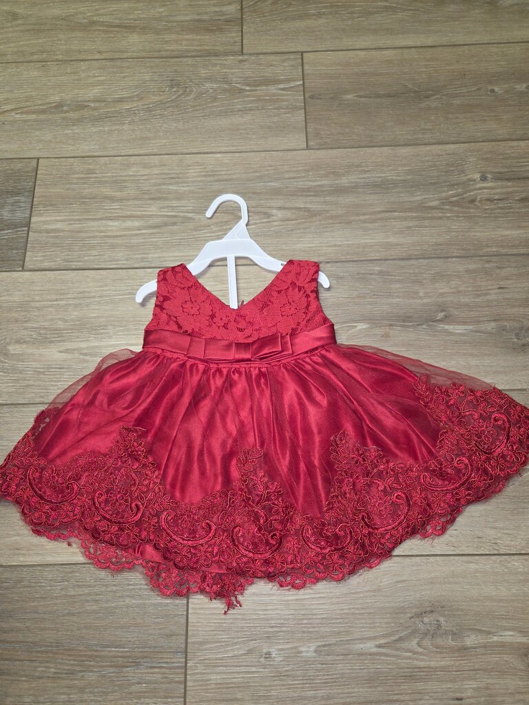 Elegant Red Lace Dress for Girls