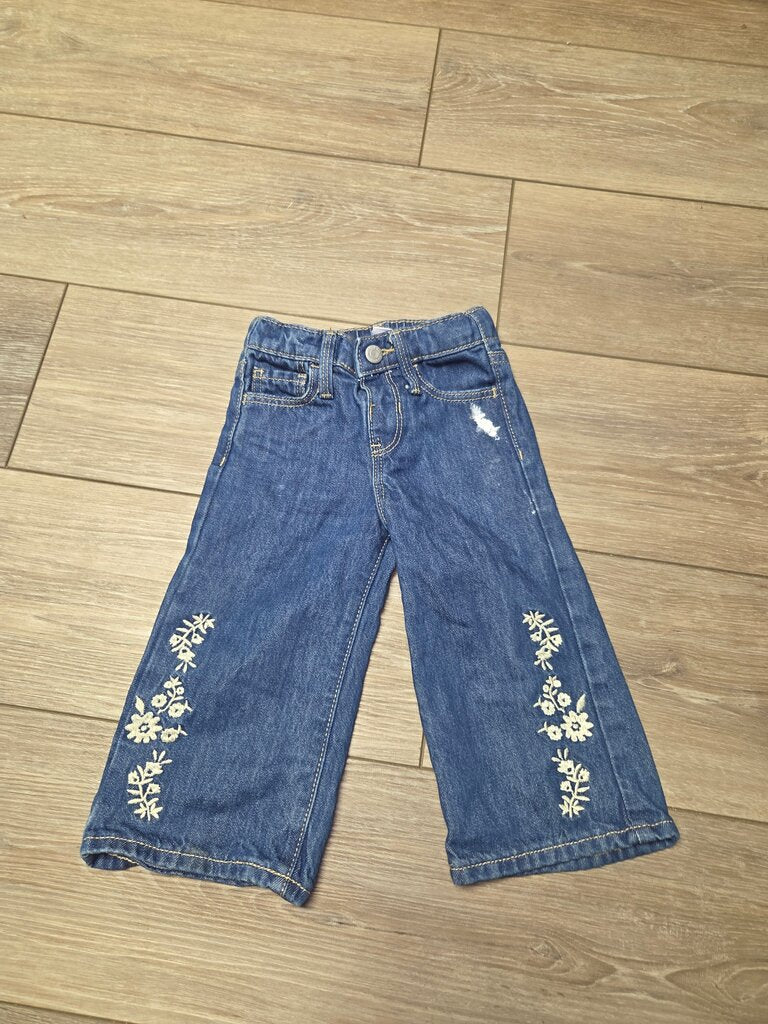 Girls' Embroidered Denim Pants