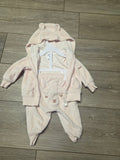 Baby Pink Hooded Outfit with Bear Ears