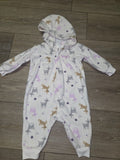 Baby Girl Hooded Zip-Up One-Piece Pajama