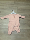 Pink Ribbed Baby Romper