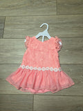 Girls Pink Floral Embroidered Dress