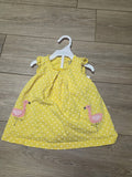 Yellow Polka Dot Flamingo Dress