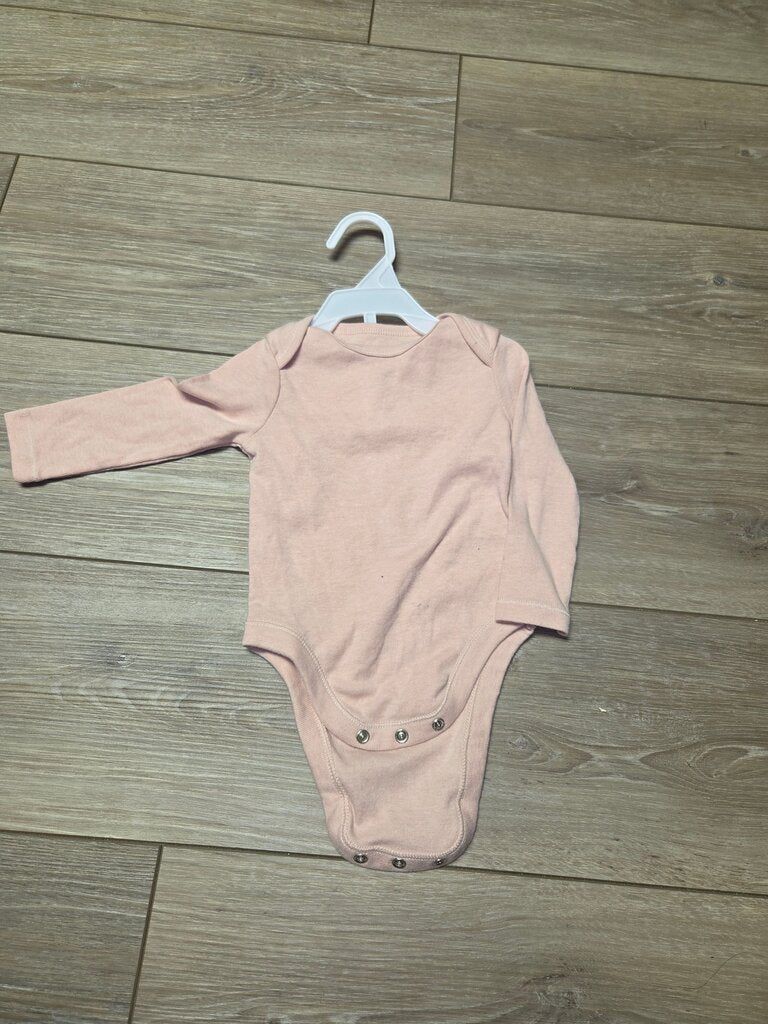 Pink Long Sleeve Baby Bodysuit