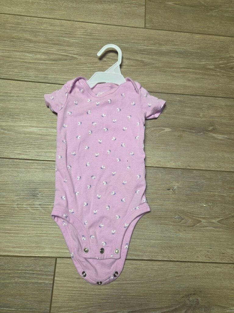 Pink Baby Onesie with Floral Print