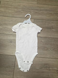 White Short Sleeve Baby Bodysuit