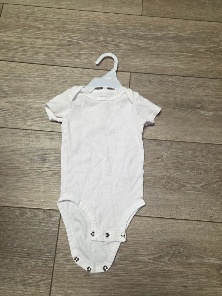 White Short Sleeve Baby Bodysuit