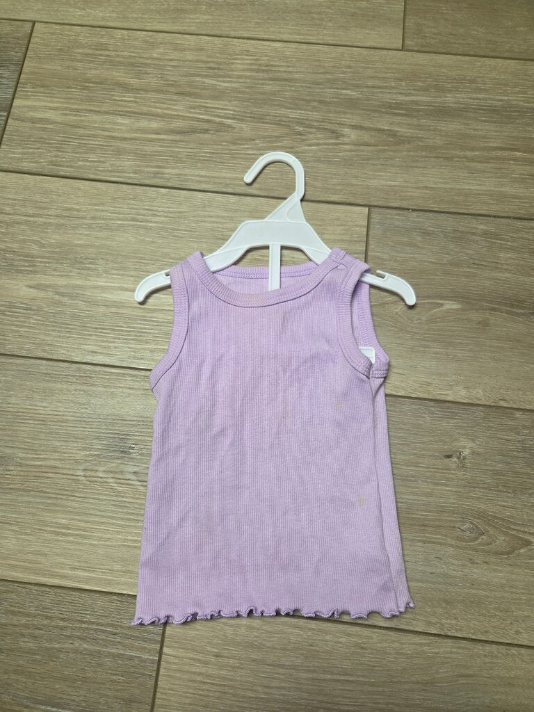 Purple Ribbed Tank Top