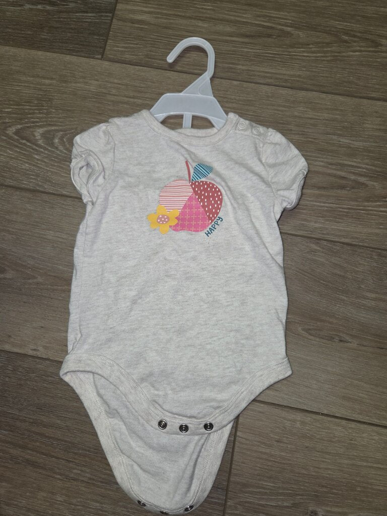 Happy Fruit Print Baby Onesie