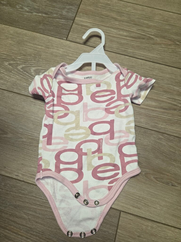 Bebe Infant Bodysuit with Letter Print in Pink