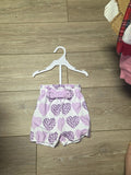 Purple Heart Print Baby Shorts