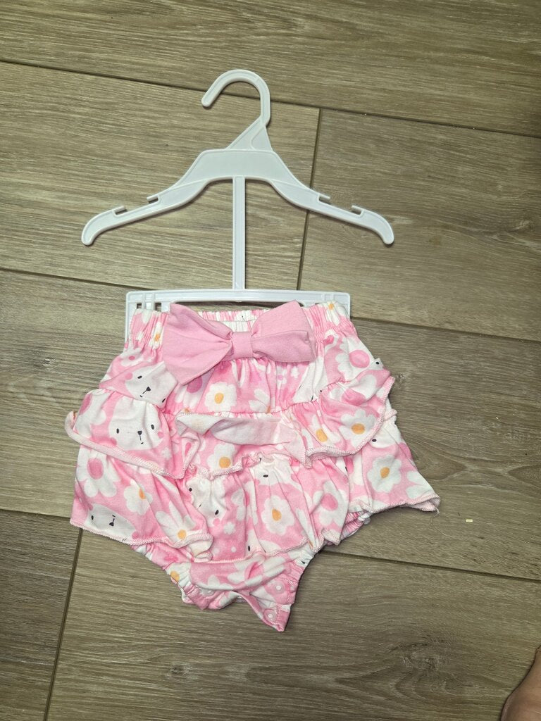 Pink Floral Baby Ruffle Bloomer