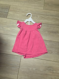 Pink Baby Dress with Ruffled Sleeves