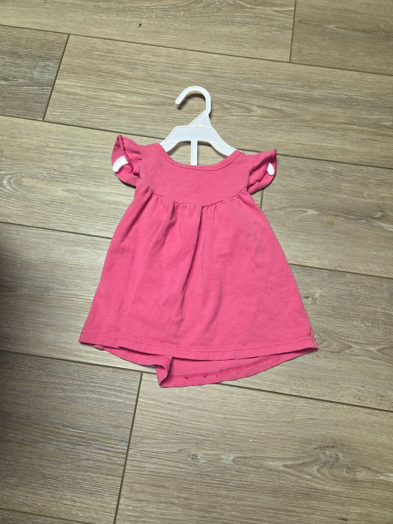Pink Baby Dress with Ruffled Sleeves