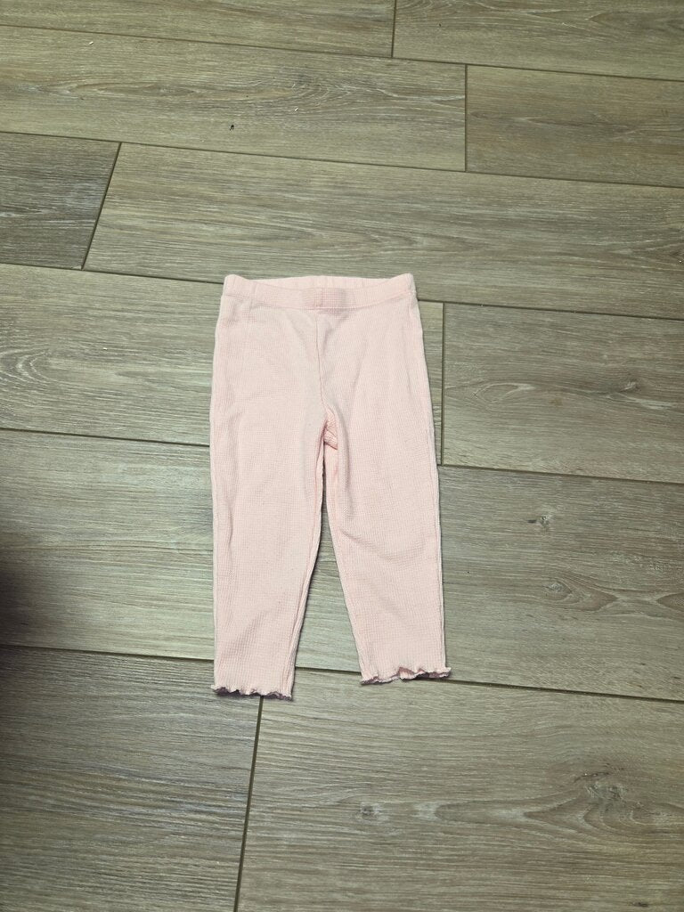 Pink Ribbed Leggings for Girls