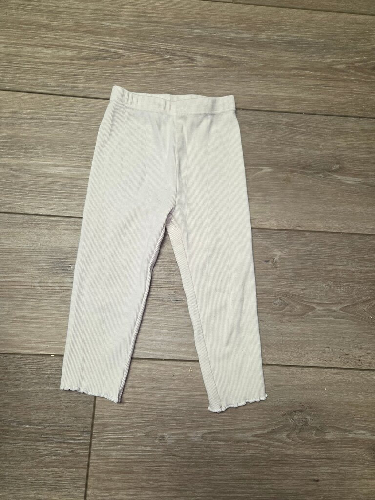 White Ribbed Leggings