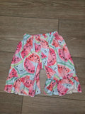 Girls' Watermelon Print Ruffled Shorts