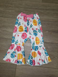 Colorful Easter Print Bell-Bottom Pants