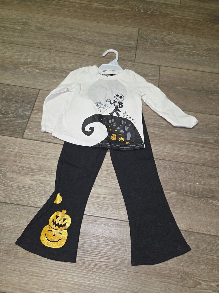 Halloween Themed Kids' Outfit with Long Sleeve Shirt and Pants