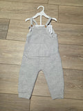 Gray Knitted Baby Overalls