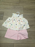 Polka Dot Top and Pink Shorts Set